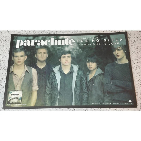 Parachute Band "Losing Sleep" Double Sided Promo Poster, Mercury Records, 2009 - Picture 1 of 2